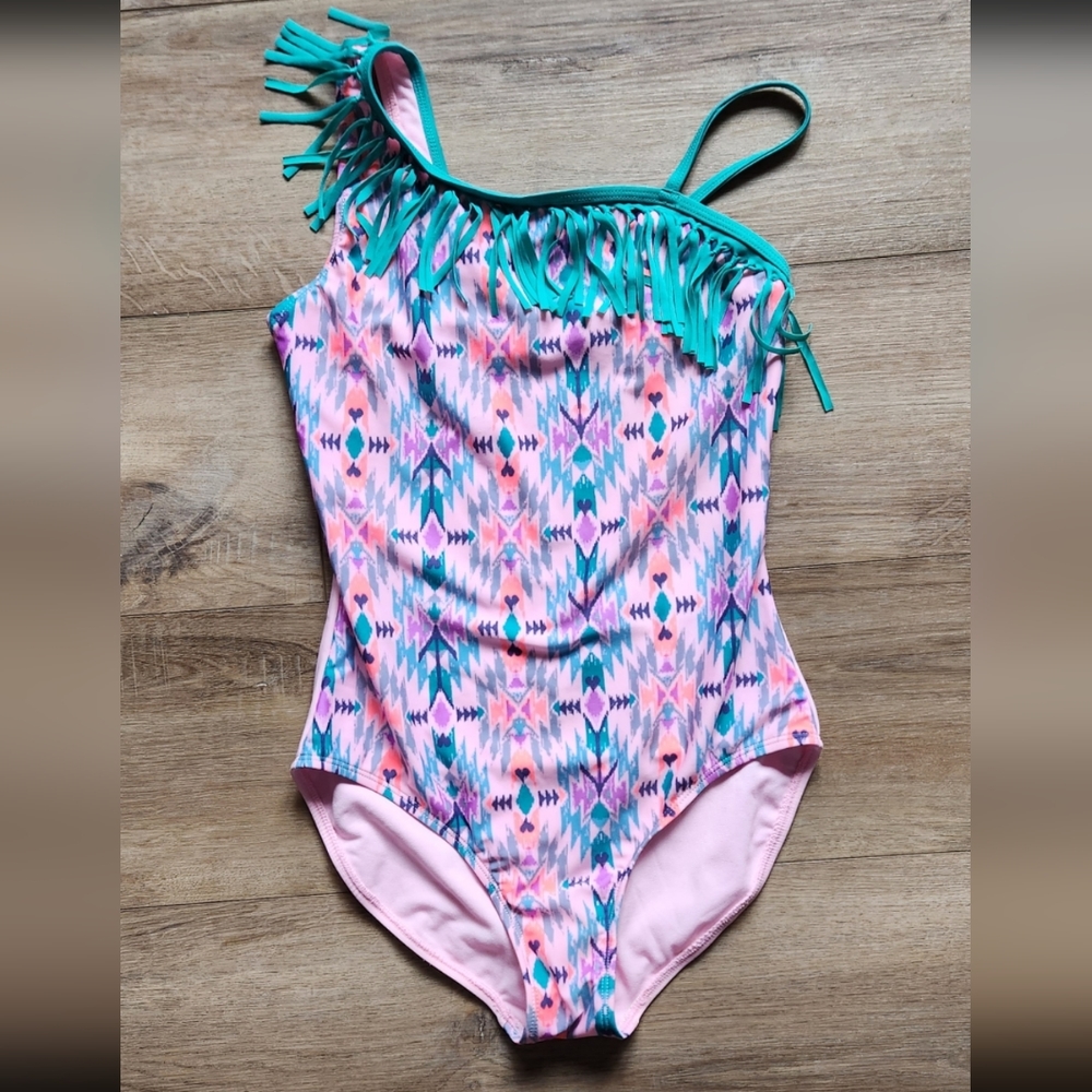 Xhilaration girls swimsuit, size XL 14/16, color pink - Picture 2 of 5